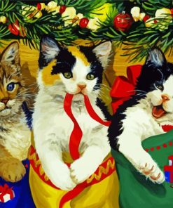 Christmas Kitties Paint By Numbers