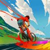 Colorful Cyclist Paint By Numbers