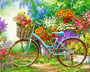 Floral Bike Paint By Numbers