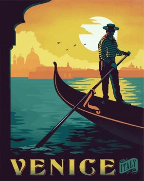 Venice Gondolas Poster Paint By Numbers