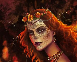 Mexican Skull Lady Paint By Numbers