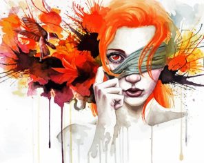 Red Head Woman Paint By Numbers