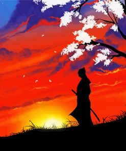Samurai Silhouette Paint By Numbers