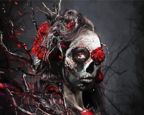 Creepy Skull Lady Paint By Numbers