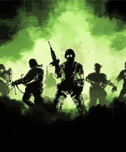 Soldiers Silhouette Paint By Numbers