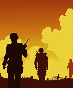 War Silhouette Paint By Numbers
