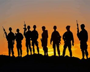 Army Silhouette Paint By Numbers