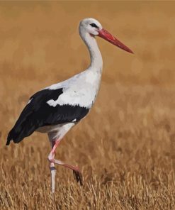 Aesthetic White Stork Paint By Numbers
