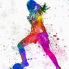 Colorful Soccer Girl Paint By Numbers