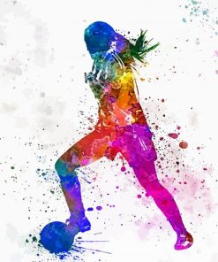 Colorful Soccer Girl Paint By Numbers