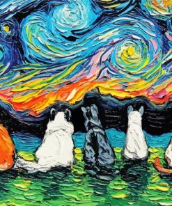 Cats Starry The Night Paint By Numbers