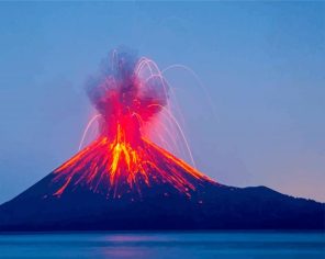 Krakatoa Volcano Paint By Numbers