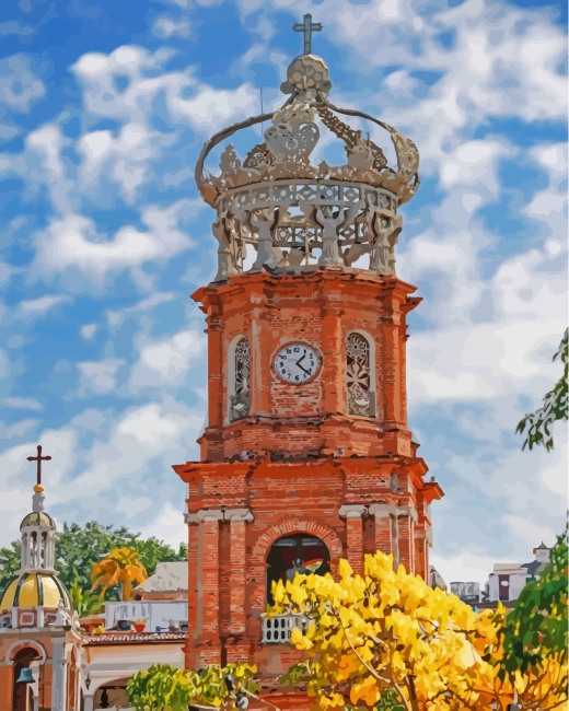 Lady Guadalupe Church Paint By Numbers