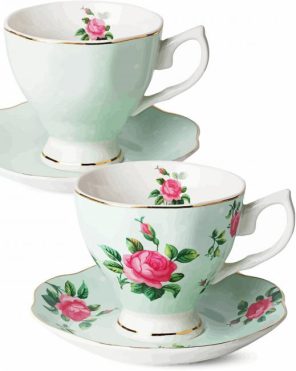 Vintage Tea Cups Paint By Numbers