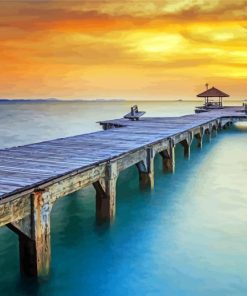 Aesthetic Sunset Pier Paint By Numbers