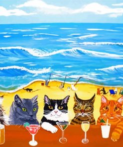 Kitties On Beach Paint By Numbers