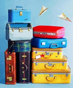 Vintage Travel Bags Paint By Numbers