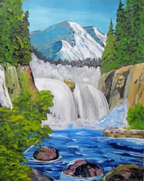 Alaskan Waterfall Paint By Numbers