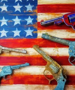 Usa Flag With guns Paint By Numbers
