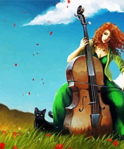 Anime Lady With Cello Paint By Numbers