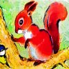 Artistic Bird And Squirrel Paint By Numbers