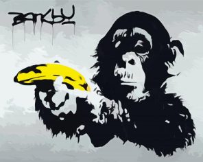 Monkey With Banana Paint By Numbers
