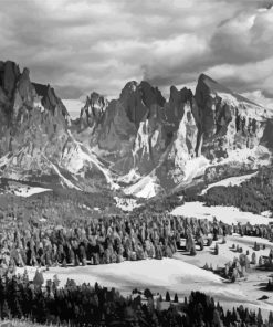 Monochrome Mountains Paint By Numbers