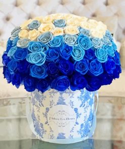 Blue And White Flowers Paint By Numbers