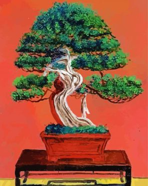 Green Bonsai Tree Paint By Numbers