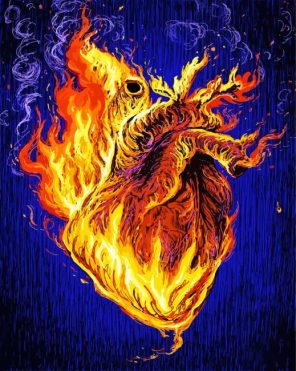 Burning Heart Paint By Numbers