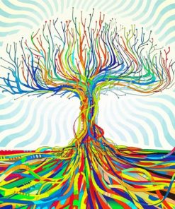 Colorful Tree Art Paint By Numbers