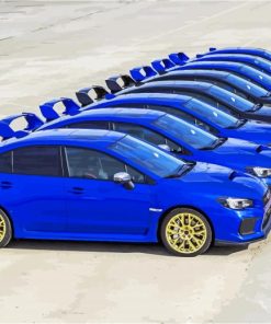 Blue Subaru Cars Paint By Numbers