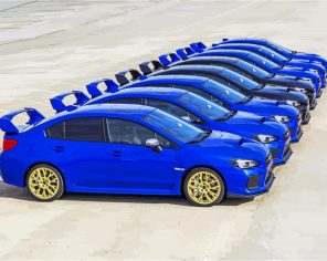 Blue Subaru Cars Paint By Numbers