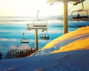 Stylish Ski Resorts Paint By Numbers