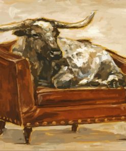Aesthetic Cow On Chair Paint By Numbers