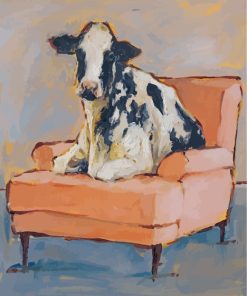 Artistic Cow On Chair Paint By Numbers