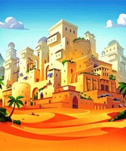 Artistic Desert Town Paint By Numbers