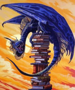 Dragon And Book Paint By Numbers