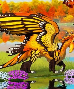 Fancy Buttefly Dragon Paint By Numbers