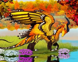 Fancy Buttefly Dragon Paint By Numbers