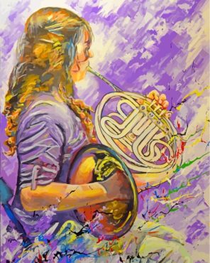 Girl Playing Tuba Paint By Numbers