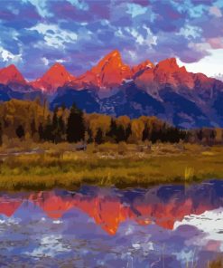 Grand Tetons Reflection Paint By Numbers