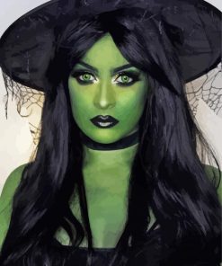 Green Witch Paint By Numbers