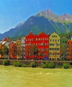 Innsbruck River Houses Paint By Numbers
