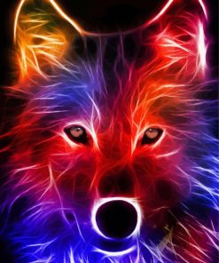 Neon Wolf Paint By Numbers