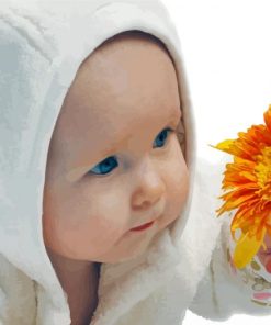 Cute Floral Baby Paint By Numbers