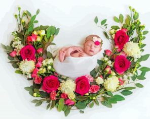 Floral Newborn Paint By Numbers