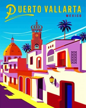 Puerto Vallarta Poster Paint By Numbers