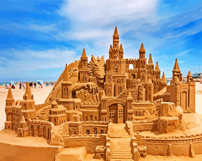 Sand Castle Landscape Paint By Numbers