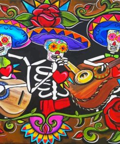 Skulls Mariachi Paint By Numbers